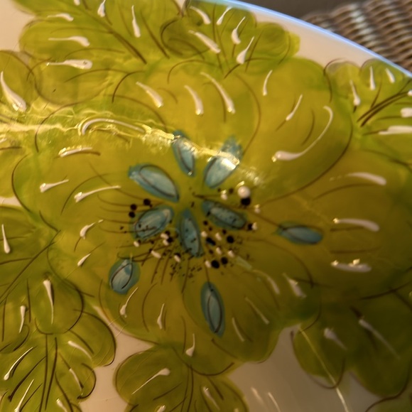 Vintage 'Tropical Palm' Hand Made Designer Laurie Gates Collection Compote - Picture 7 of 11